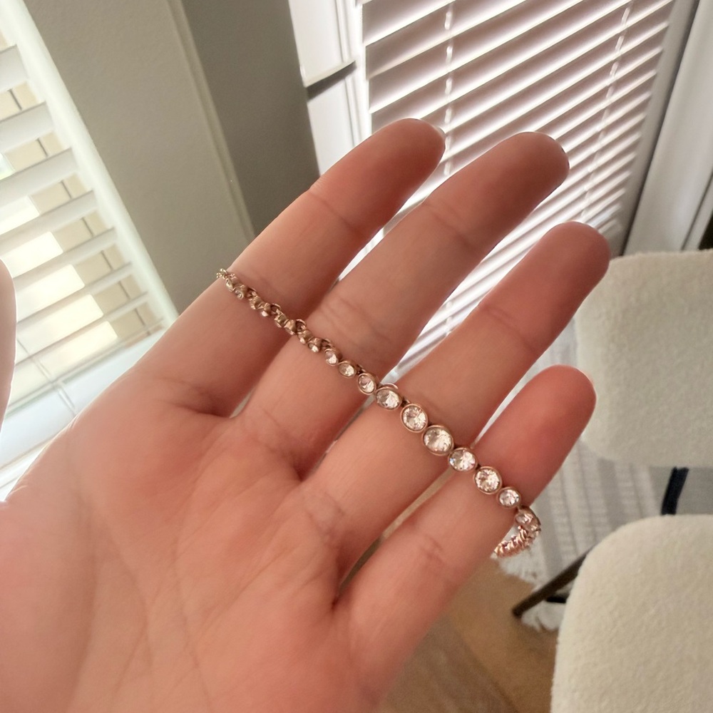 Rose Gold Crystal Tennis Bracelet - Elegant Women’s Jewelry by SWAROVSKI